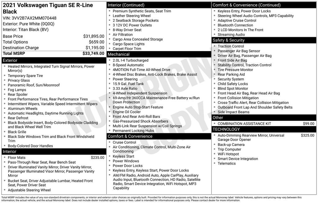 Used 2021 Volkswagen Tiguan SE R-Line