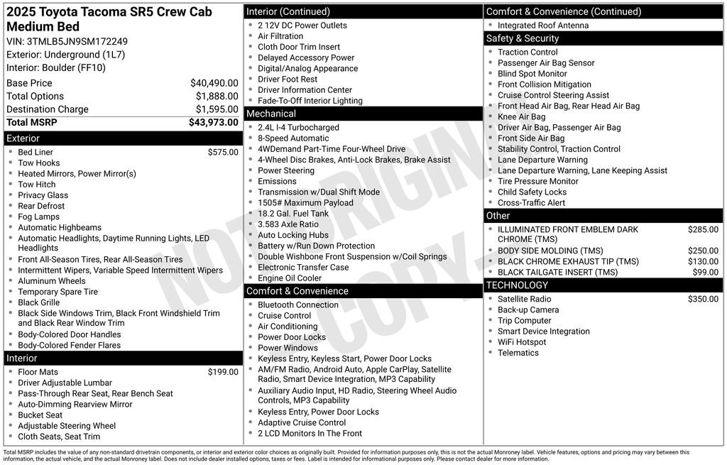 Certified 2025 Toyota Tacoma SR5 AWD/4WD image 64