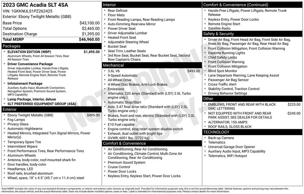 Certified 2023 GMC Acadia SLT w/ Elevation Edition AWD/4WD image 33