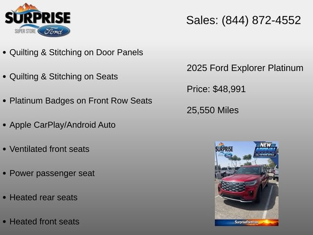 Used 2025 Ford Explorer Platinum w/ Ultimate Package AWD/4WD image 21