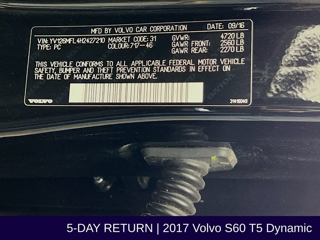 Used 2017 Volvo S60 T5 Dynamic w/ Vision Package image 36