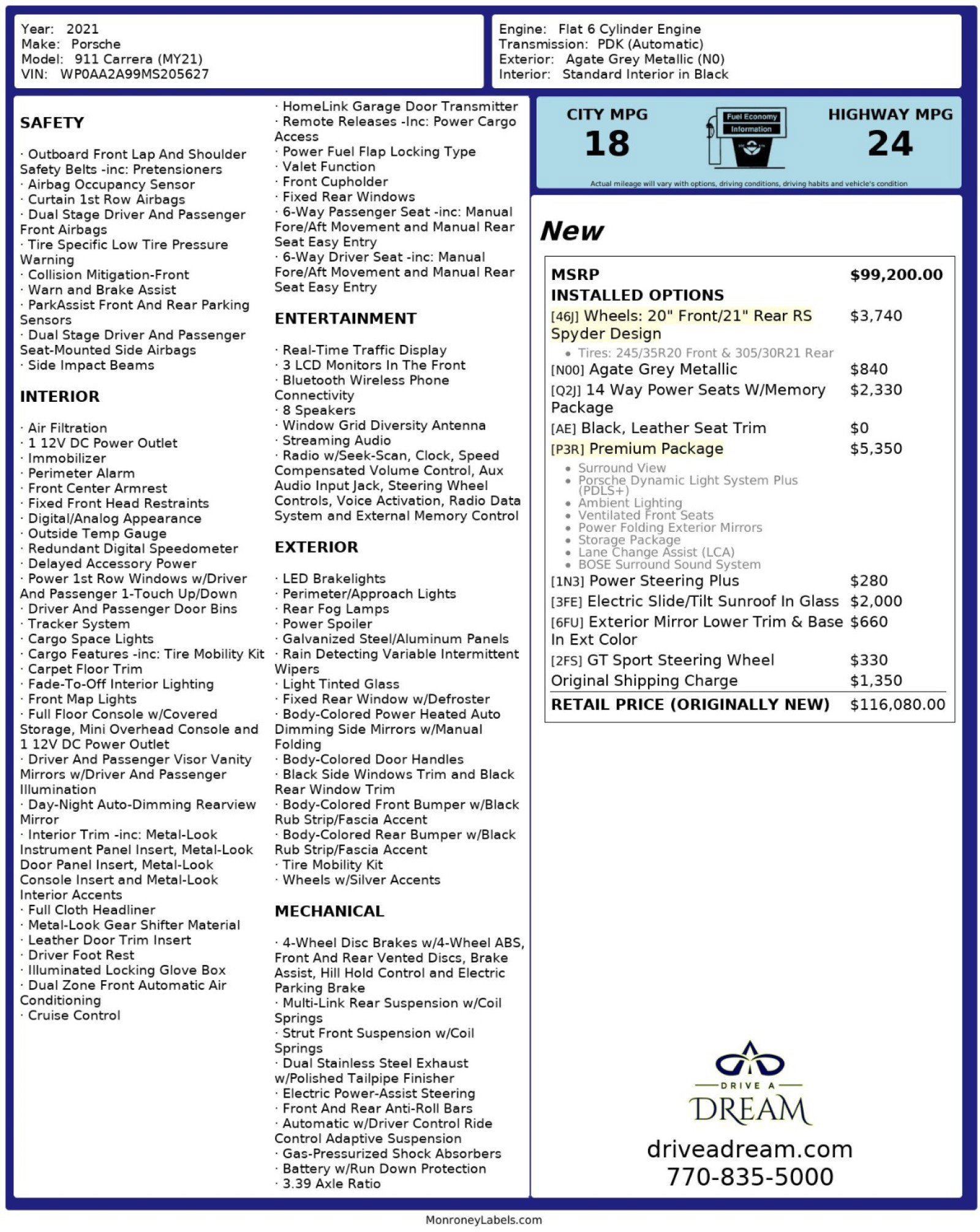 Used 2021 Porsche 911 Carrera w/ Premium Package image 56