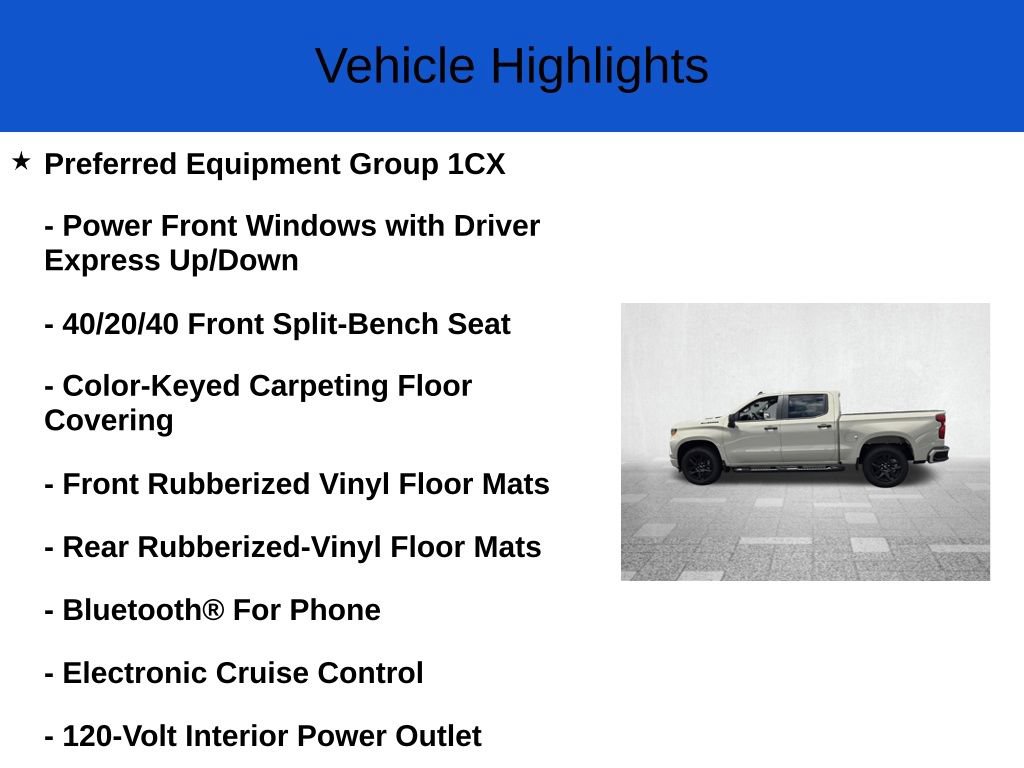 New 2026 Chevrolet Silverado 1500 Custom w/ Turbomax Blackout Package RWD image 3