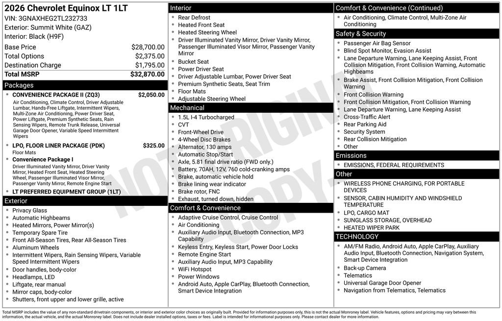 New 2026 Chevrolet Equinox LT w/ Convenience Package II image 28
