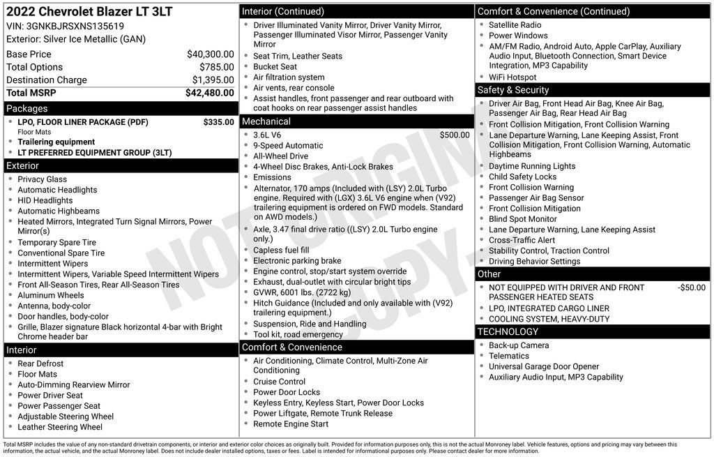 Used 2022 Chevrolet Blazer LT w/ LPO, Floor Liner Package image 28