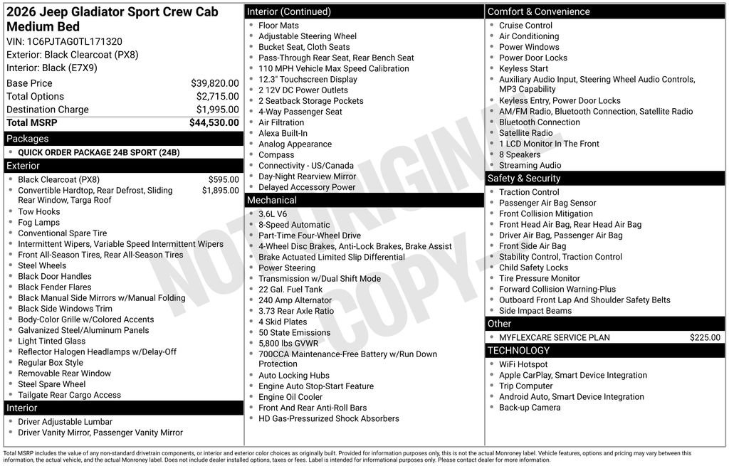 New 2026 Jeep Gladiator Sport AWD/4WD image 30