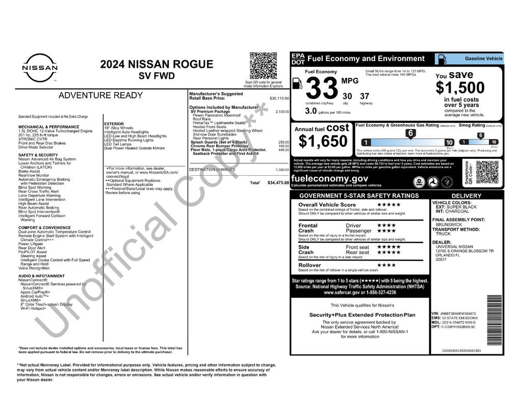 Certified 2024 Nissan Rogue SV w/ SV Premium Package FWD image 34