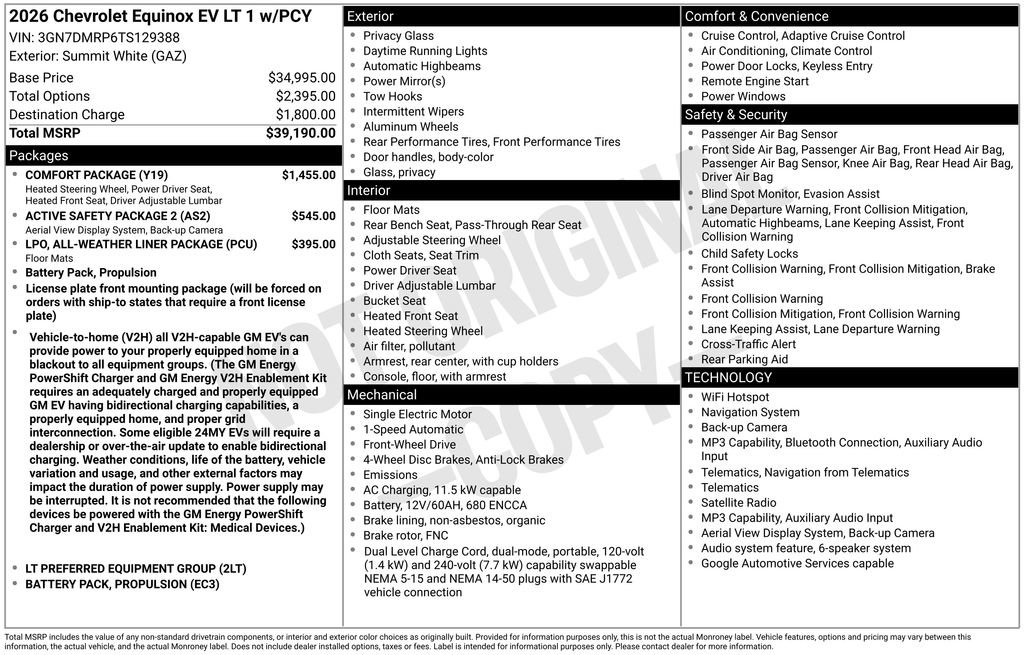 New 2026 Chevrolet Equinox EV LT w/ Comfort Package FWD image 4
