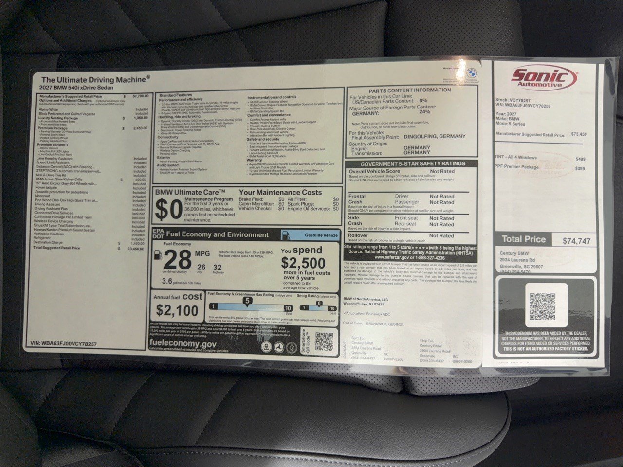New 2027 BMW 540i xDrive w/ Premium Package AWD/4WD image 31