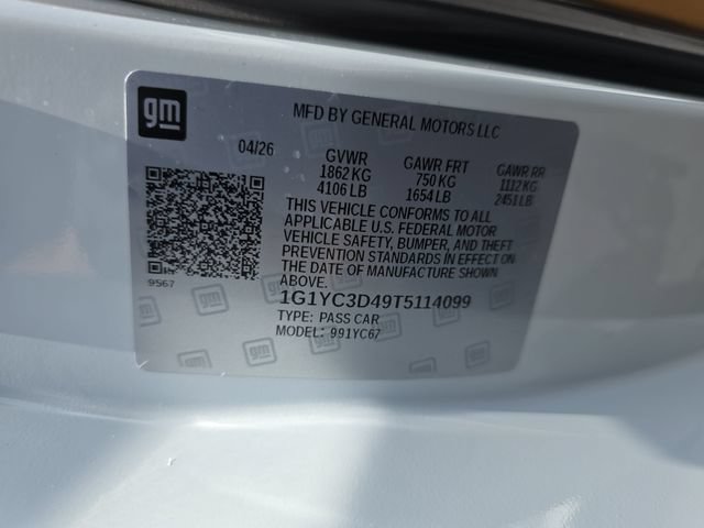 New 2026 Chevrolet Corvette Stingray Premium Conv w/ Battery Protection Package RWD image 32