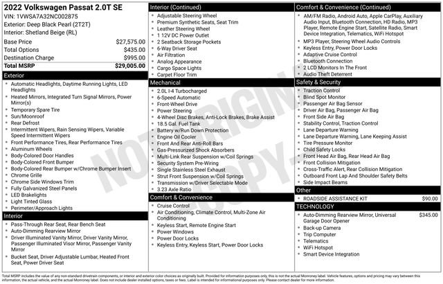 Used 2022 Volkswagen Passat 2.0T SE image 3
