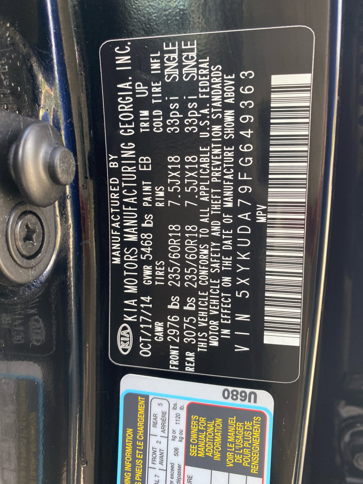 Used 2015 Kia Sorento EX w/ EX V6 Touring Package image 16