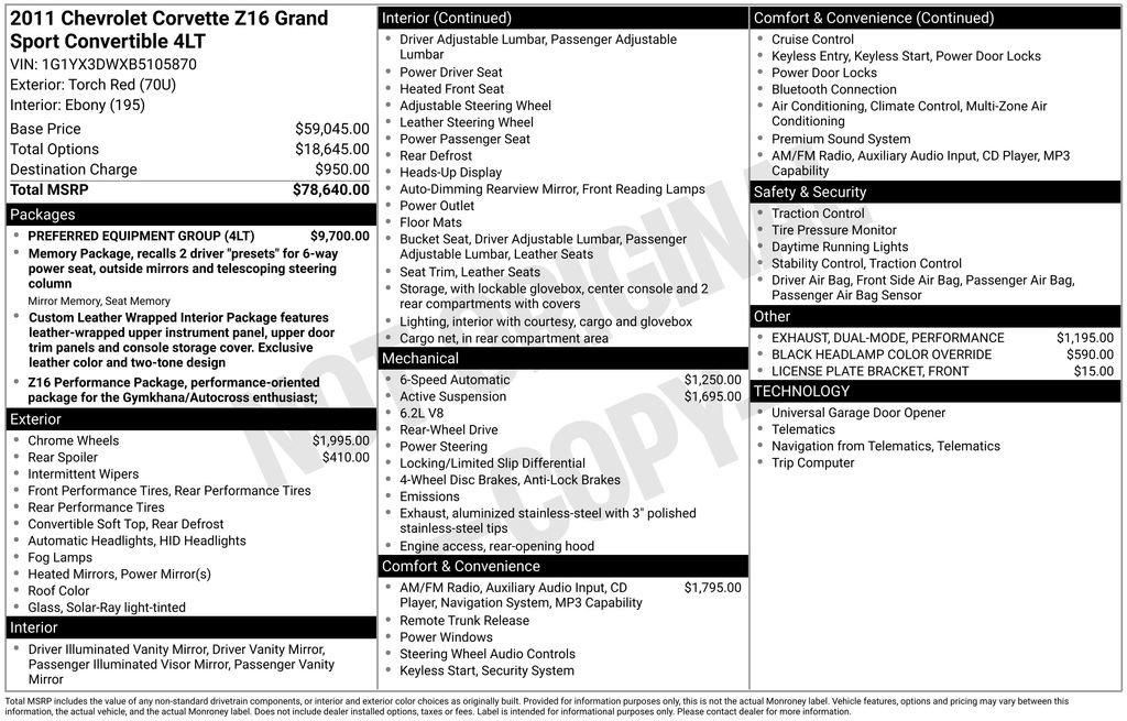 Used 2011 Chevrolet Corvette Grand Sport w/ Preferred Equipment Group image 8
