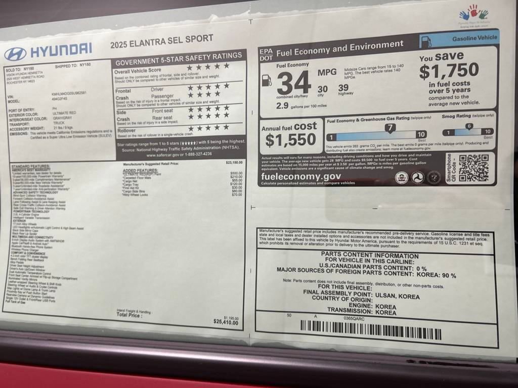 New 2025 Hyundai Elantra Sport image 31