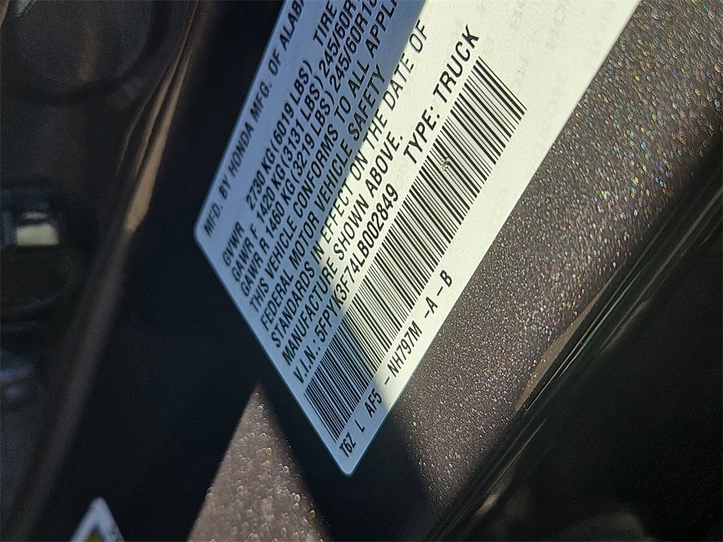 Certified 2020 Honda Ridgeline RTL-E image 6