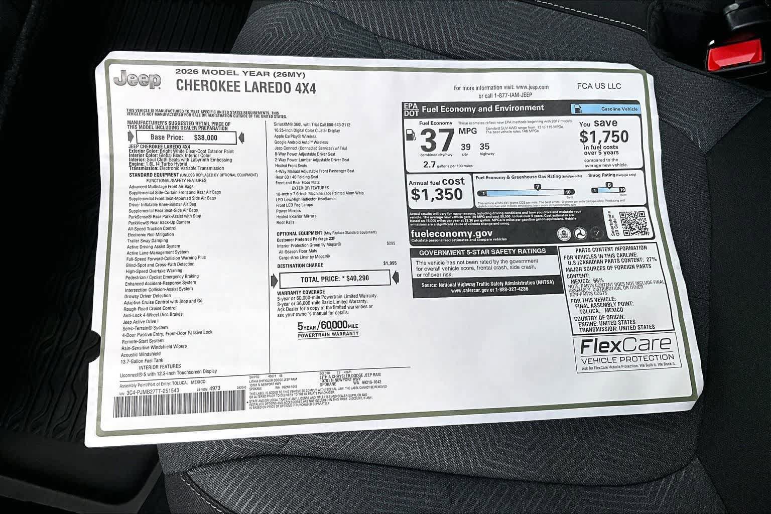 New 2026 Jeep Cherokee Laredo AWD/4WD image 23