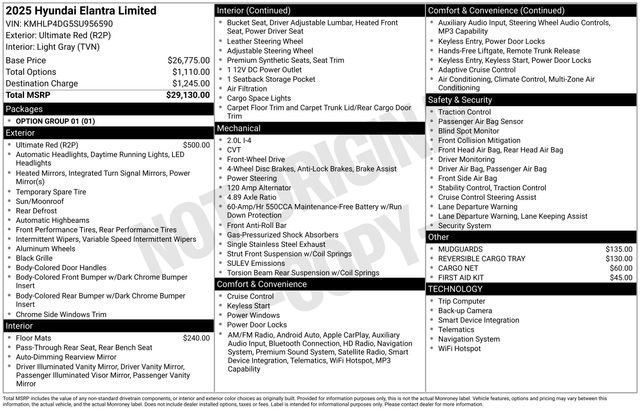 Certified 2025 Hyundai Elantra Limited FWD image 2