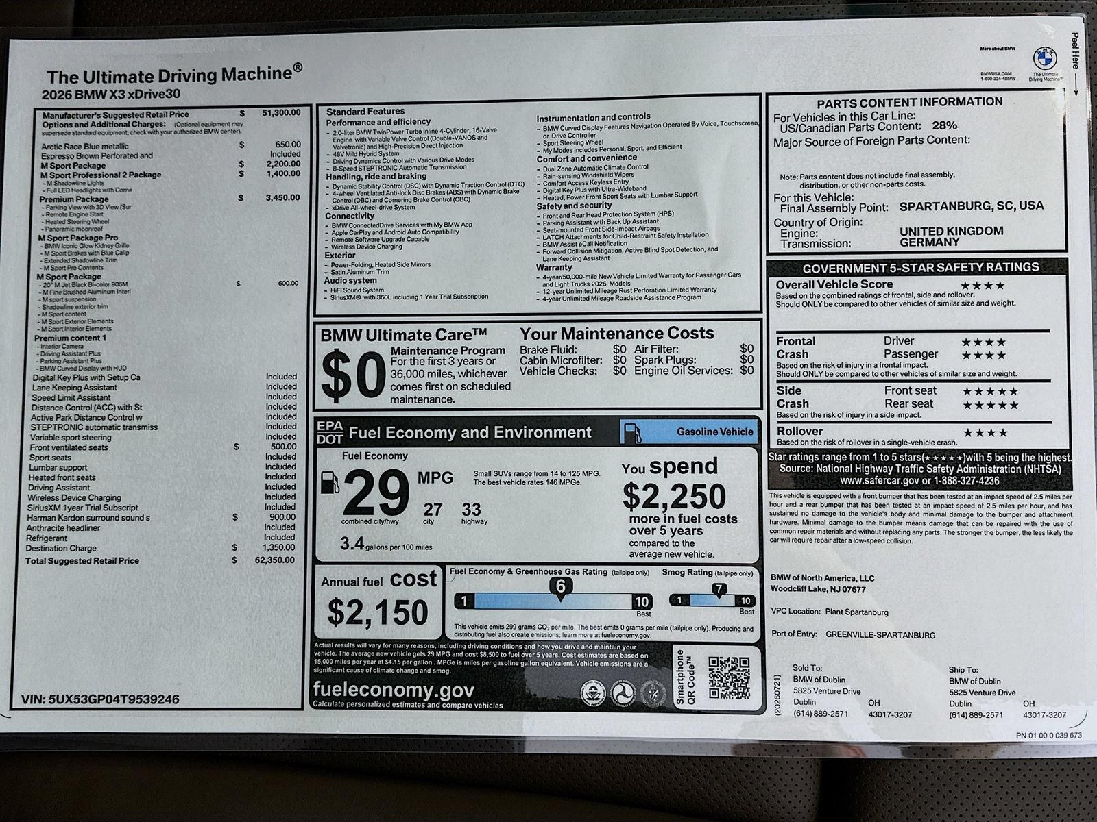New 2026 BMW X3 xDrive30i w/ Premium Package AWD/4WD image 46