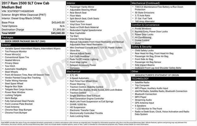 Certified 2017 RAM 2500 SLT AWD/4WD image 4