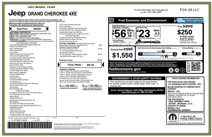 Used 2023 Jeep Grand Cherokee 4WD 4xe w/ Luxury Tech Group II image 3
