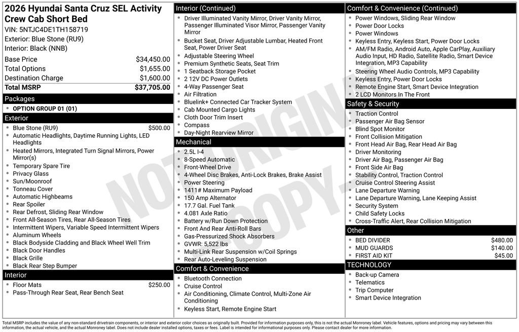 New 2026 Hyundai Santa Cruz SEL FWD image 6