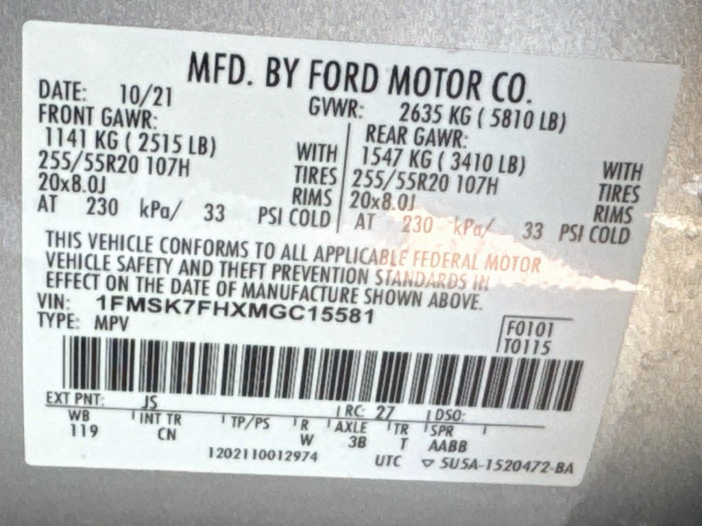 Used 2021 Ford Explorer Limited w/ Equipment Group 301A RWD image 23