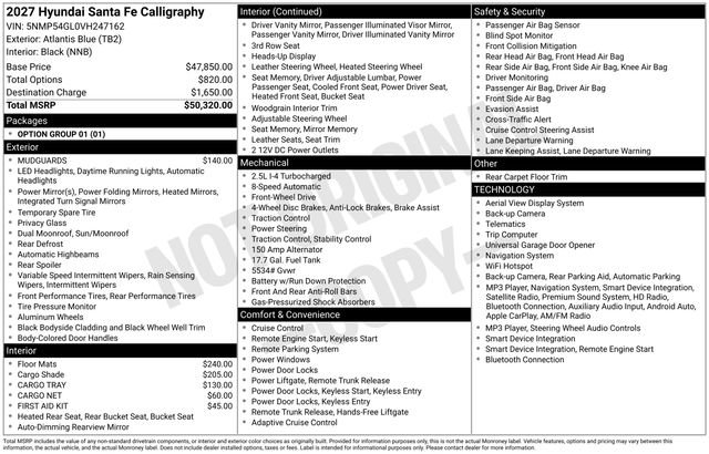 New 2027 Hyundai Santa Fe Calligraphy FWD image 4