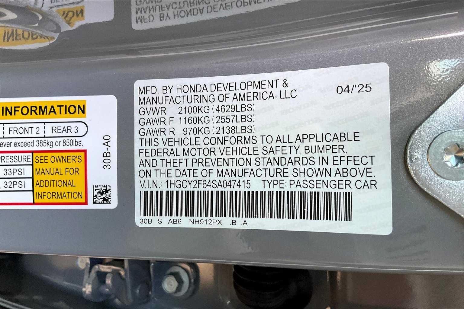 Certified 2025 Honda Accord EX-L image 22