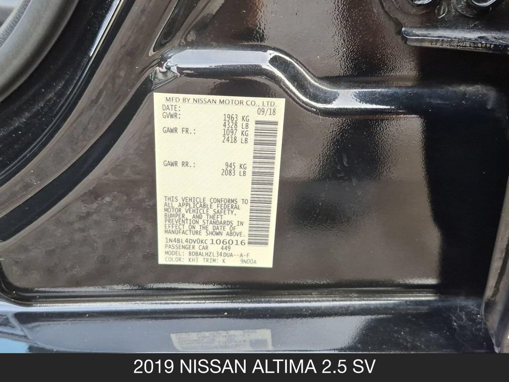 Used 2019 Nissan Altima 2.5 SV FWD image 25