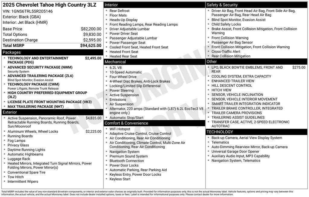 Certified 2025 Chevrolet Tahoe High Country AWD/4WD image 5