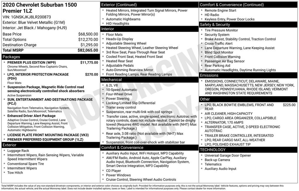 Certified 2020 Chevrolet Suburban Premier w/ Premier Plus Edition image 11