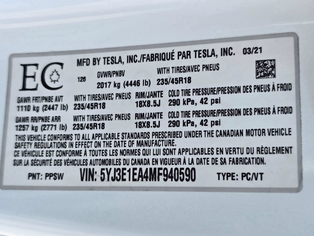 Used 2021 Tesla Model 3 Standard Range Plus RWD image 33