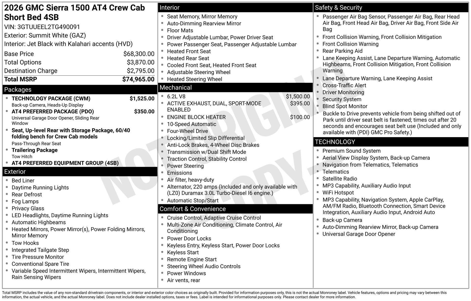New 2026 GMC Sierra 1500 AT4 w/ Technology Package AWD/4WD image 5