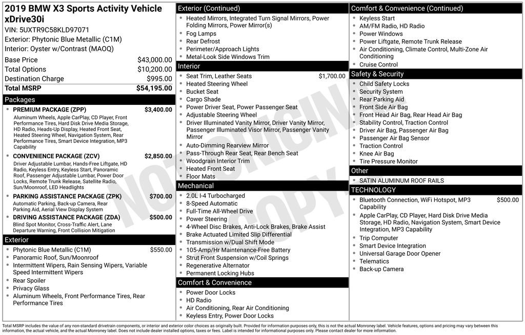 Used 2019 BMW X3 xDrive30i w/ Premium Package image 28