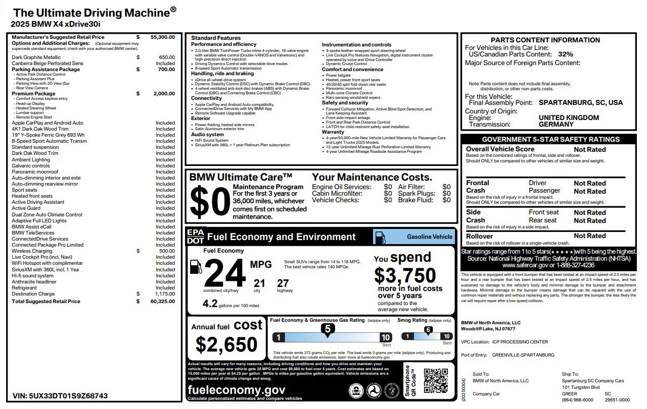 Used 2025 BMW X4 xDrive30i image 2