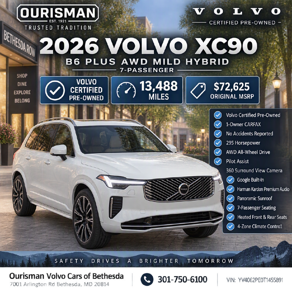 Certified 2026 Volvo XC90 B6 Plus w/ Protection Package Premier AWD/4WD image 2