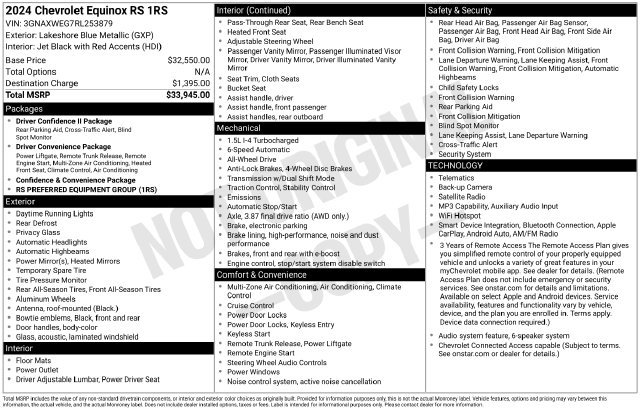Used 2024 Chevrolet Equinox RS AWD/4WD image 39