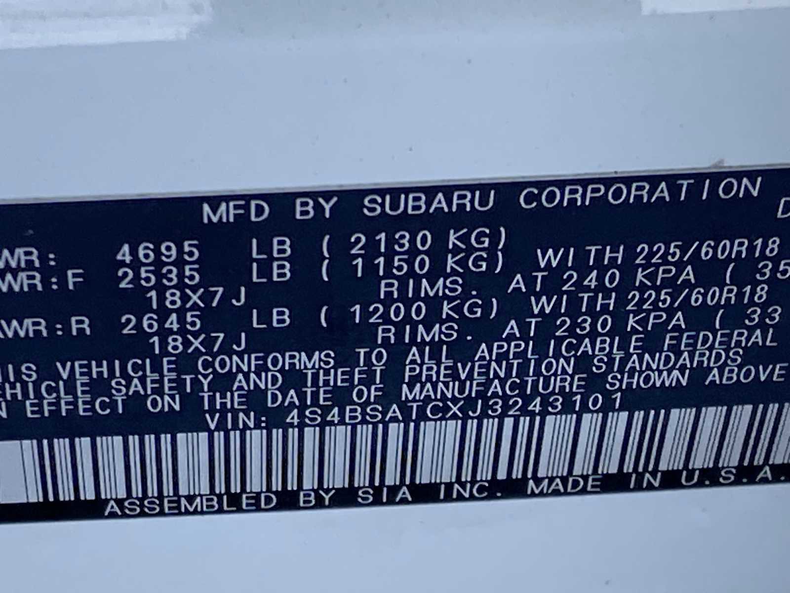 Used 2018 Subaru Outback 2.5i Touring image 32