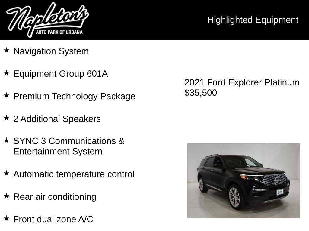Used 2021 Ford Explorer Platinum w/ Equipment Group 601A AWD/4WD image 15