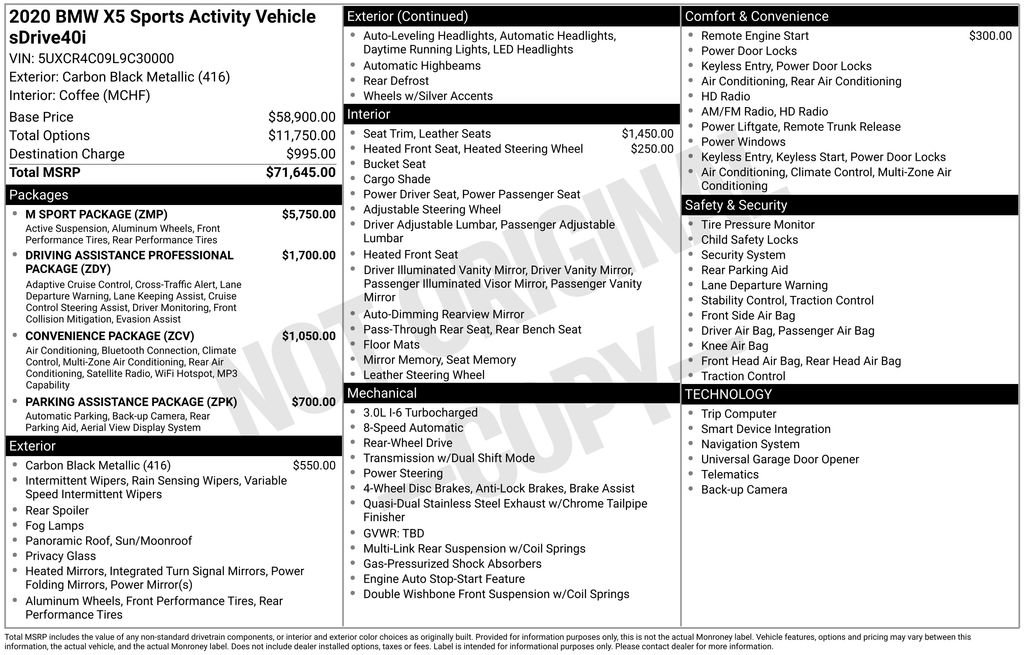 Used 2020 BMW X5 sDrive40i w/ M Sport Package image 15
