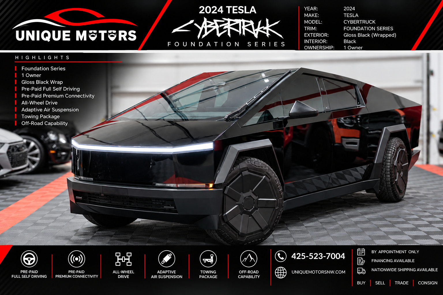 Used 2024 Tesla Cybertruck AWD Crew Cab image 1