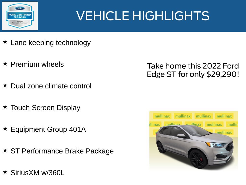 Certified 2022 Ford Edge ST w/ Equipment Group 401A AWD/4WD image 22
