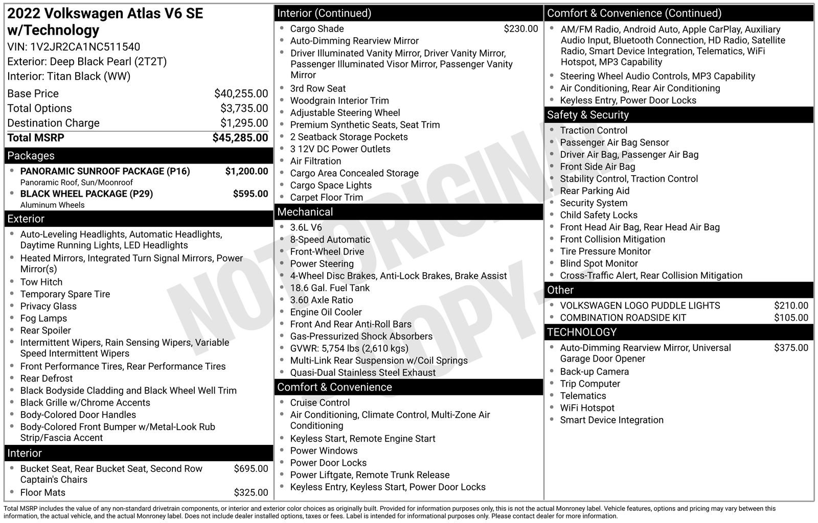 Used 2022 Volkswagen Atlas SE w/ Panoramic Sunroof Package FWD image 6