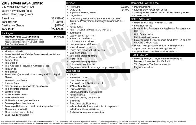 Used 2012 Toyota RAV4 Limited w/ Premium Plus Value Pkg FWD image 17