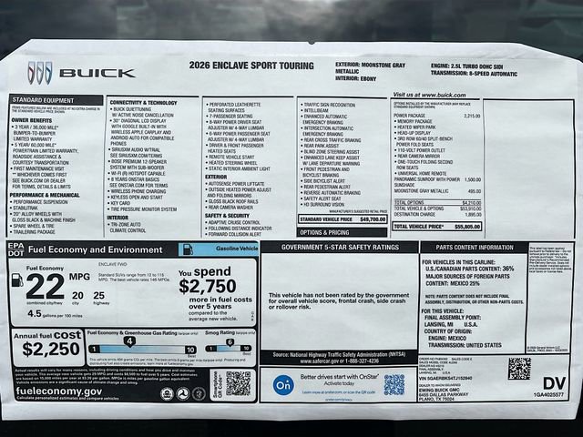 New 2026 Buick Enclave Sport Touring w/ Power Package image 21