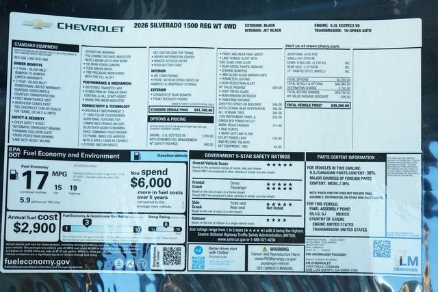 New 2026 Chevrolet Silverado 1500 W/T w/ WT Safety Package AWD/4WD image 26
