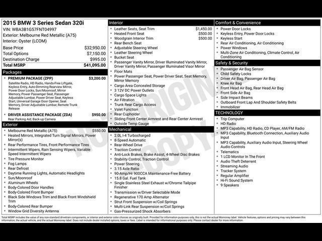 Used 2015 BMW 320i Sedan RWD image 17
