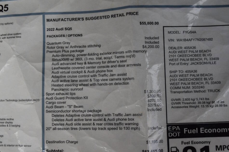 Used 2022 Audi SQ5 Premium Plus image 78