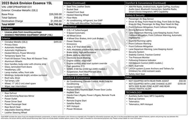 Certified 2023 Buick Envision Essence AWD/4WD image 29