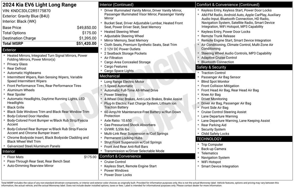 Certified 2024 Kia EV6 Light AWD/4WD image 30